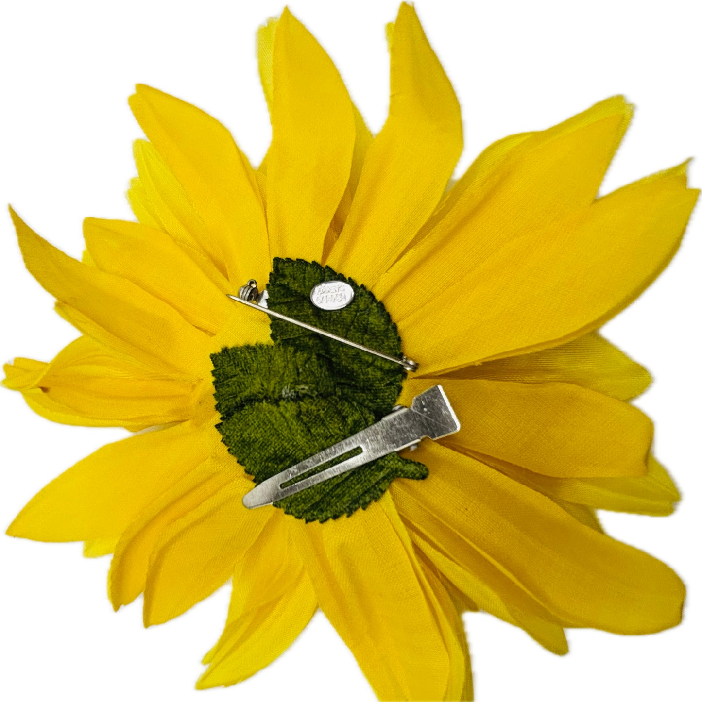 Vintage Yellow Sunflower Pin & Clip, 5"