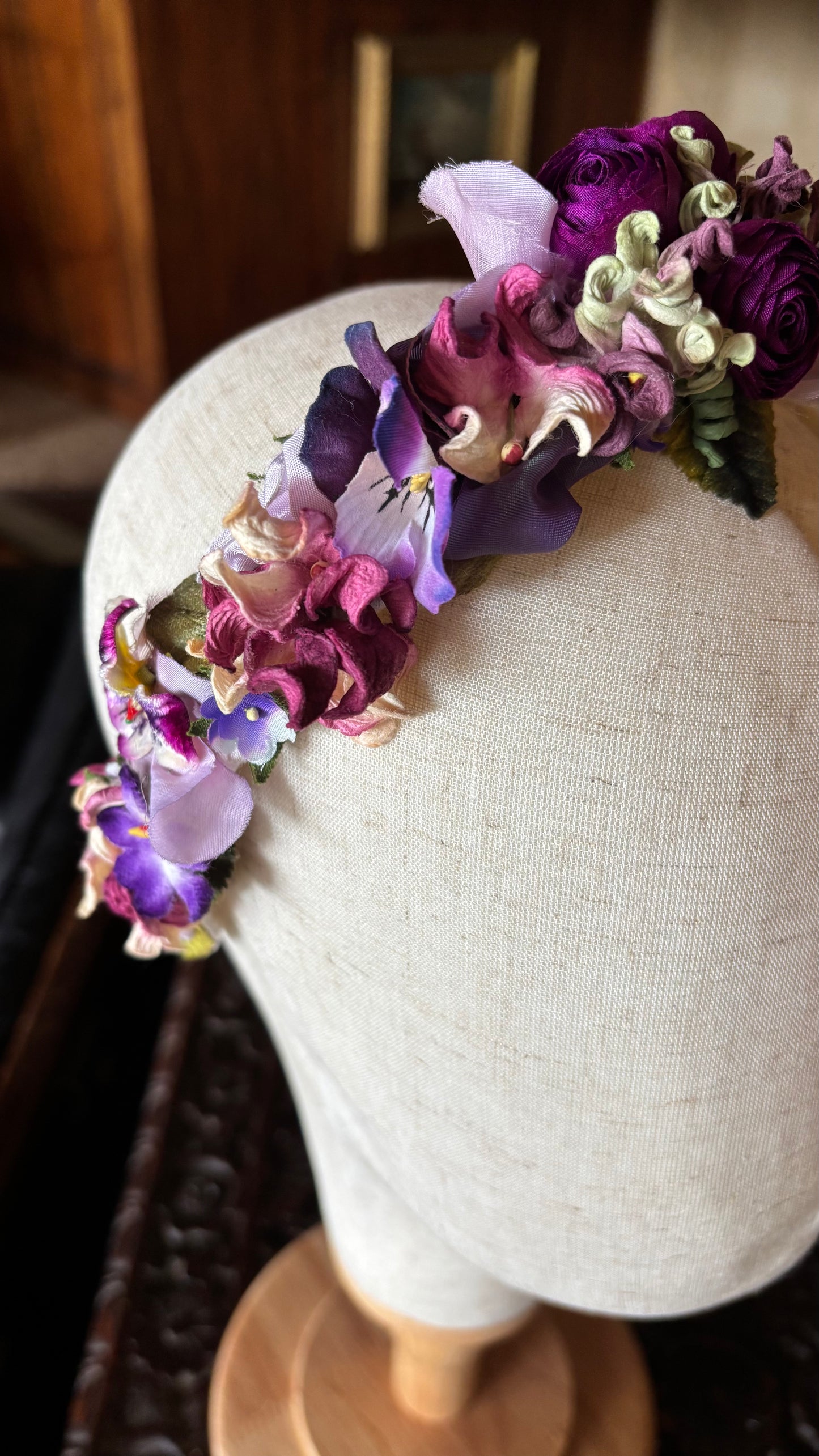 Violettes de Toulouse One-of-a-Kind Purple Violet Headband, 1"