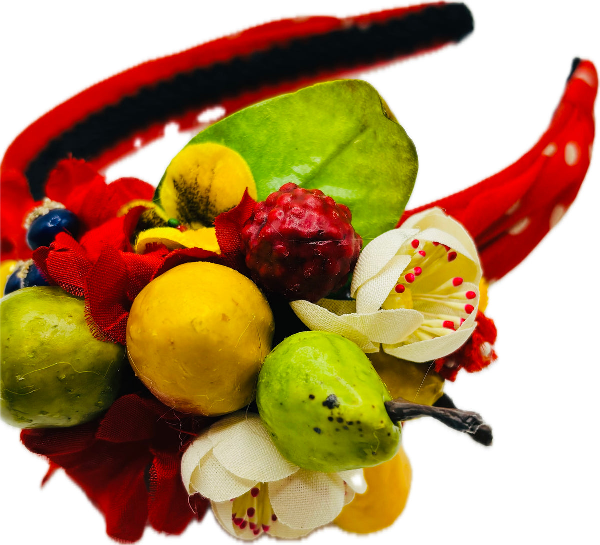 Tooti-Fruity One-of-a-Kind Red Polka Dot Silk Headband, 1"