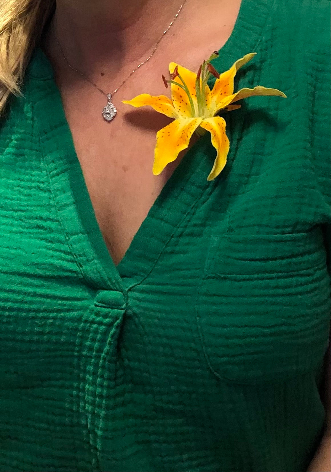 Karin's Garden 3" Life like Tiger Lily pinch clip.  Wear in your hair on your tropical vacation.  Clip to your sundress or hat.  Life like