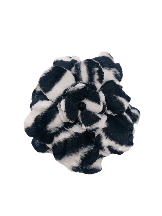 Karin’s Garden 3” Faux Fur Zebra Flower Pin
