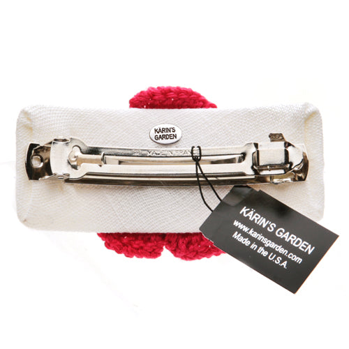 Karin's Garden 4" Black Linen & Crocheted Daisy Hair Barrette