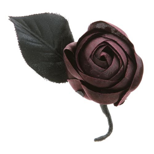 Karin's Garden Plum Silk Rosebud Boutonniere