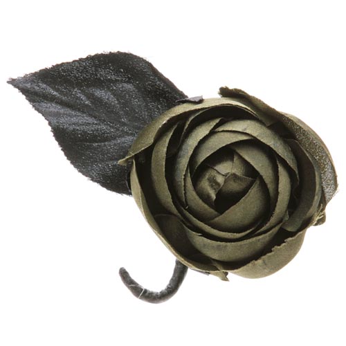 Karin's Garden Olive Green Silk Rosebud Boutonniere