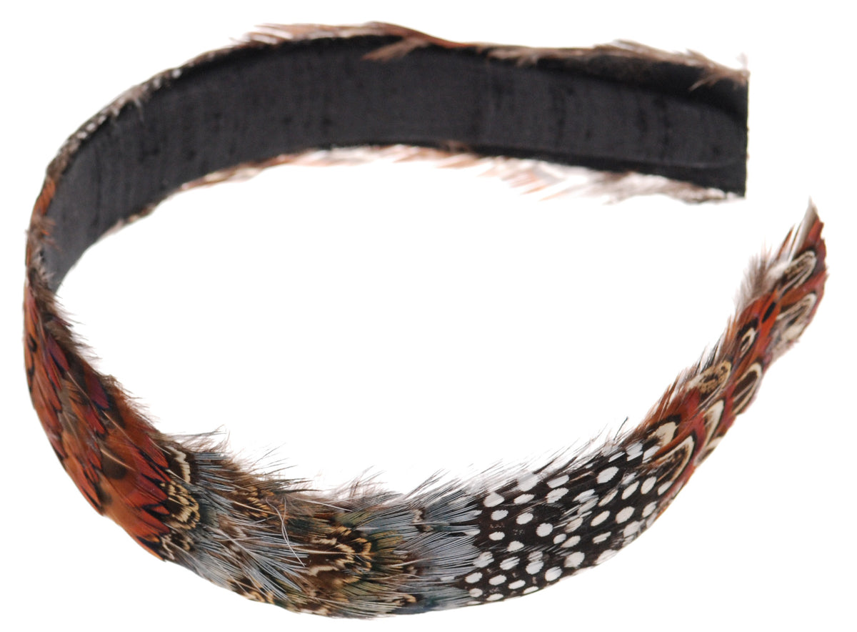 Brown Feather Melange Silk Headband, 1" – Handmade