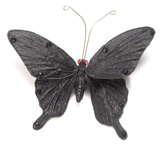 Karin's Garden 3" Black Butterfly clip. Bendable petals. Wear in your hair or clip on lapel, tank top or dress.  Hair Accessory