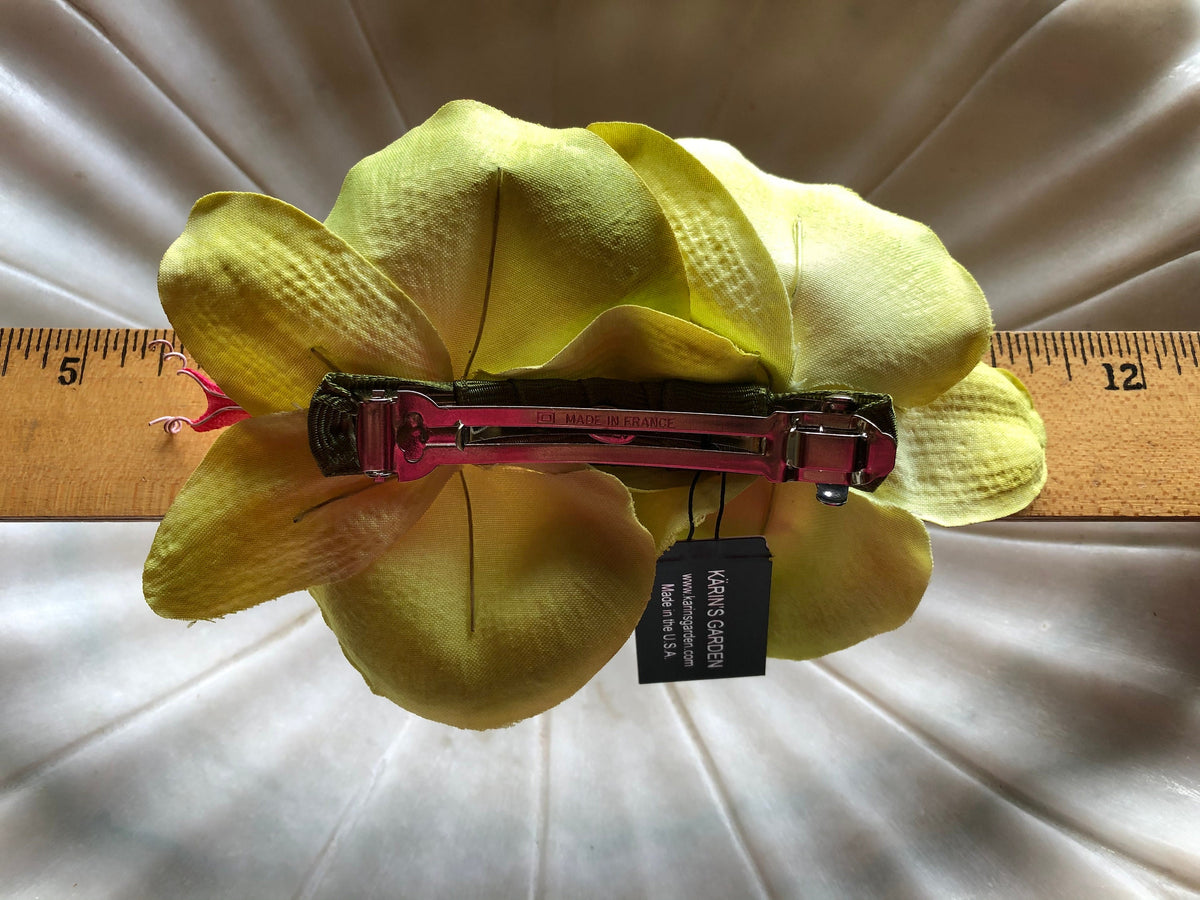 Stella Lime Phalaenopsis Orchid French Barrette