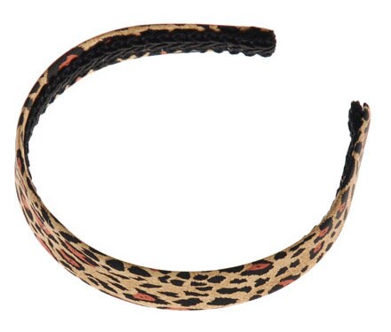 Leopard Print Silk Charmeuse Headband, 1"