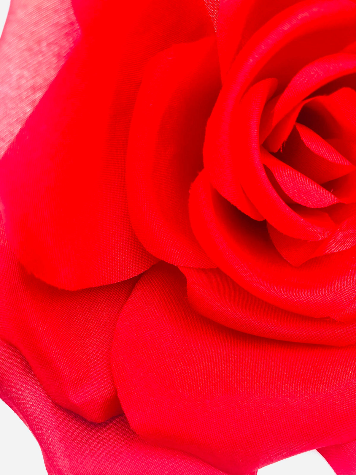 Ferrari Red Silk Derby Rose Pin & Clip, 5"