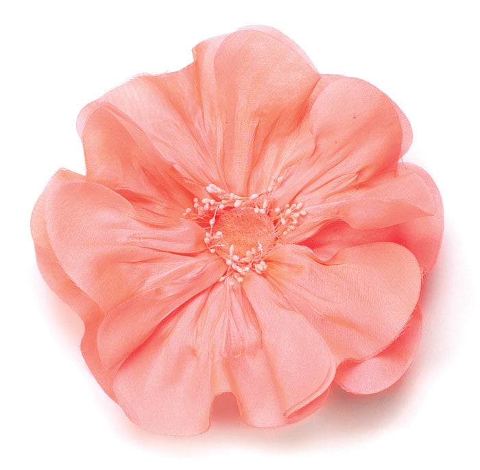 Silk Poppy 4.5" Pin or Clip into Hair or onto Lapel.  Karin's Garden.  One of our best sellers. Carrie Bradshaw As Seen on Sex And The City