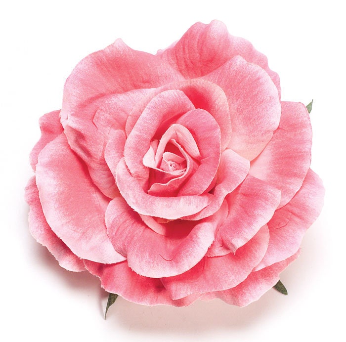 Sloane Pink Cotton Blend Rose Pin & Clip, 5"