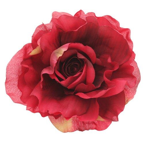 Trudy Red Rose Pin Brooch & Clip, 5"