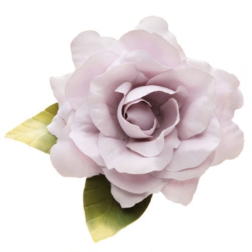 Blush Peach Faux Suede Rose Brooch & Clip, 7"