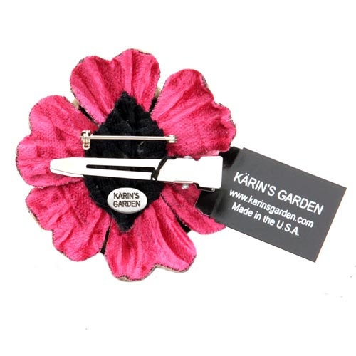 Karin's Garden Margeaux 2 1/2" Pink Petite Zebra Print Flower Pin Brooch Clip