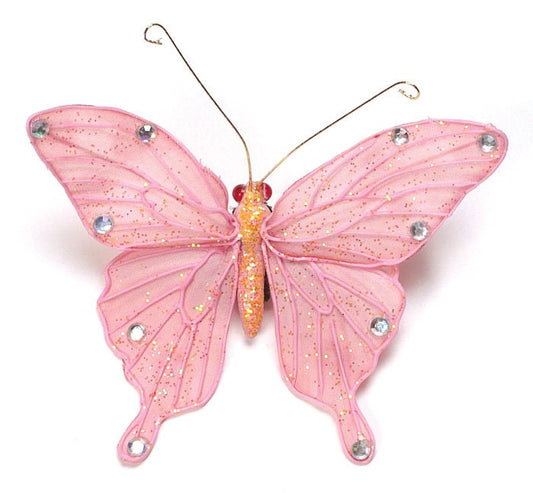 Karin's Garden 3" Pink Butterfly clip. Bendable petals. Wear in your hair or clip on lapel, tank top or dress.  Hair Accessory