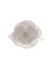 White Silk Satin Camellia Pin & Clip, 4" – Handmade