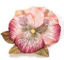 Dakota Burgundy Pink Velvet Pansy Pin & Clip, 3 1/2"