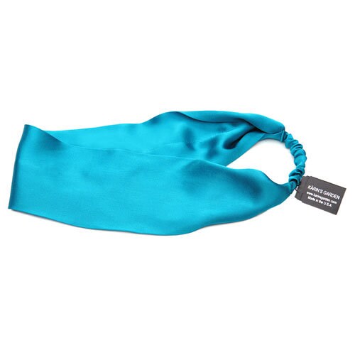 Turquoise Silk Charmeuse Headwrap, 3.5" – Handmade