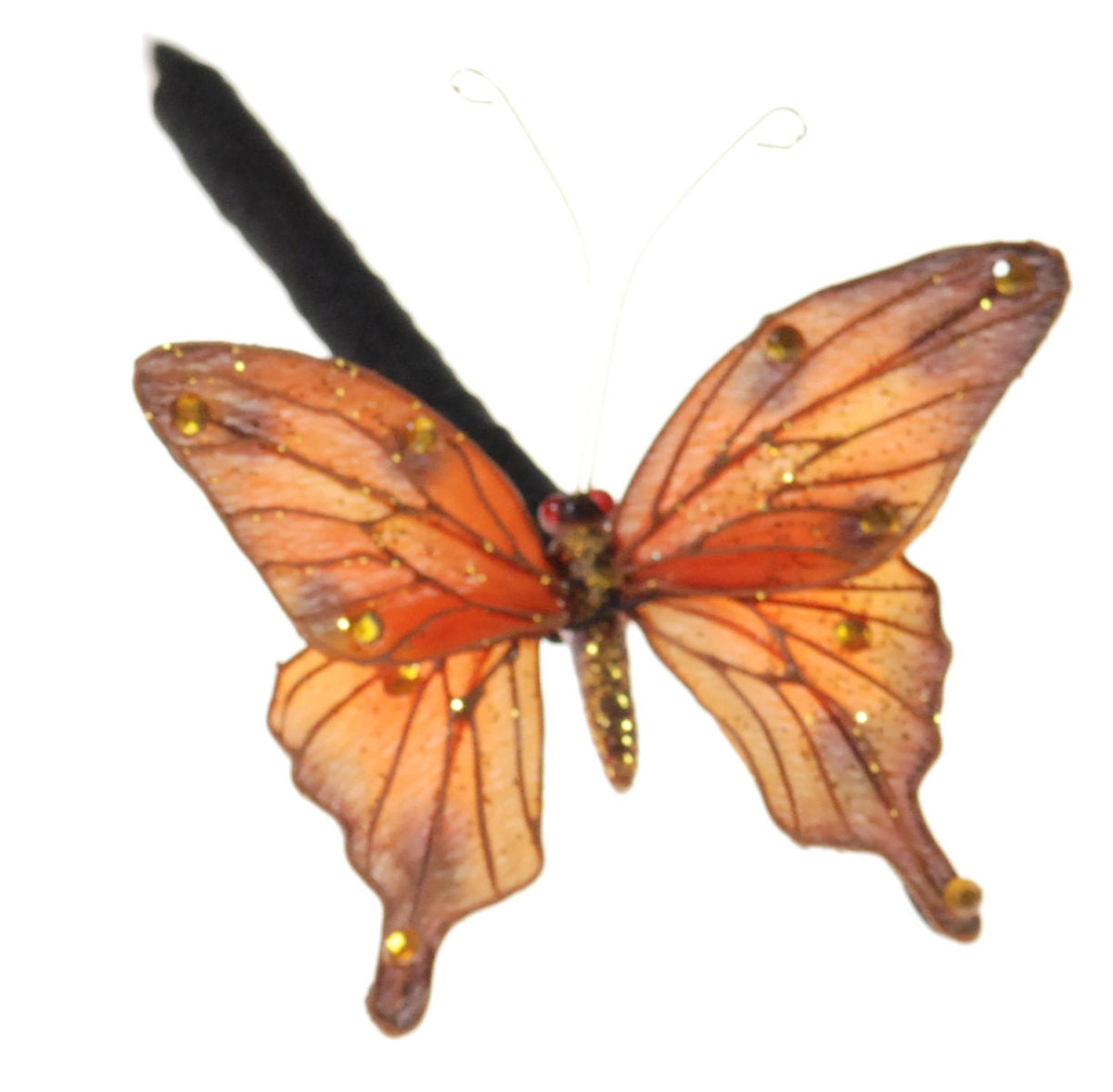 Orange Butterfly Ink Pen with Bendable Wings, 3" – Handmade