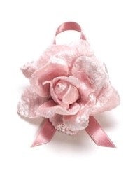 Pink Velvet Rose Breast Cancer Awareness Pin, 2 1/2" – Handmade