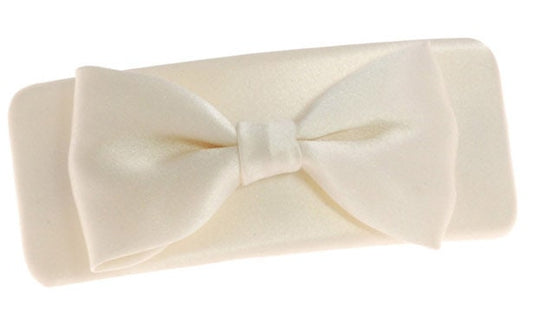 Karin's Garden 4" Silk Charmeuse French Barrette with Bow.  Handmade in the USA