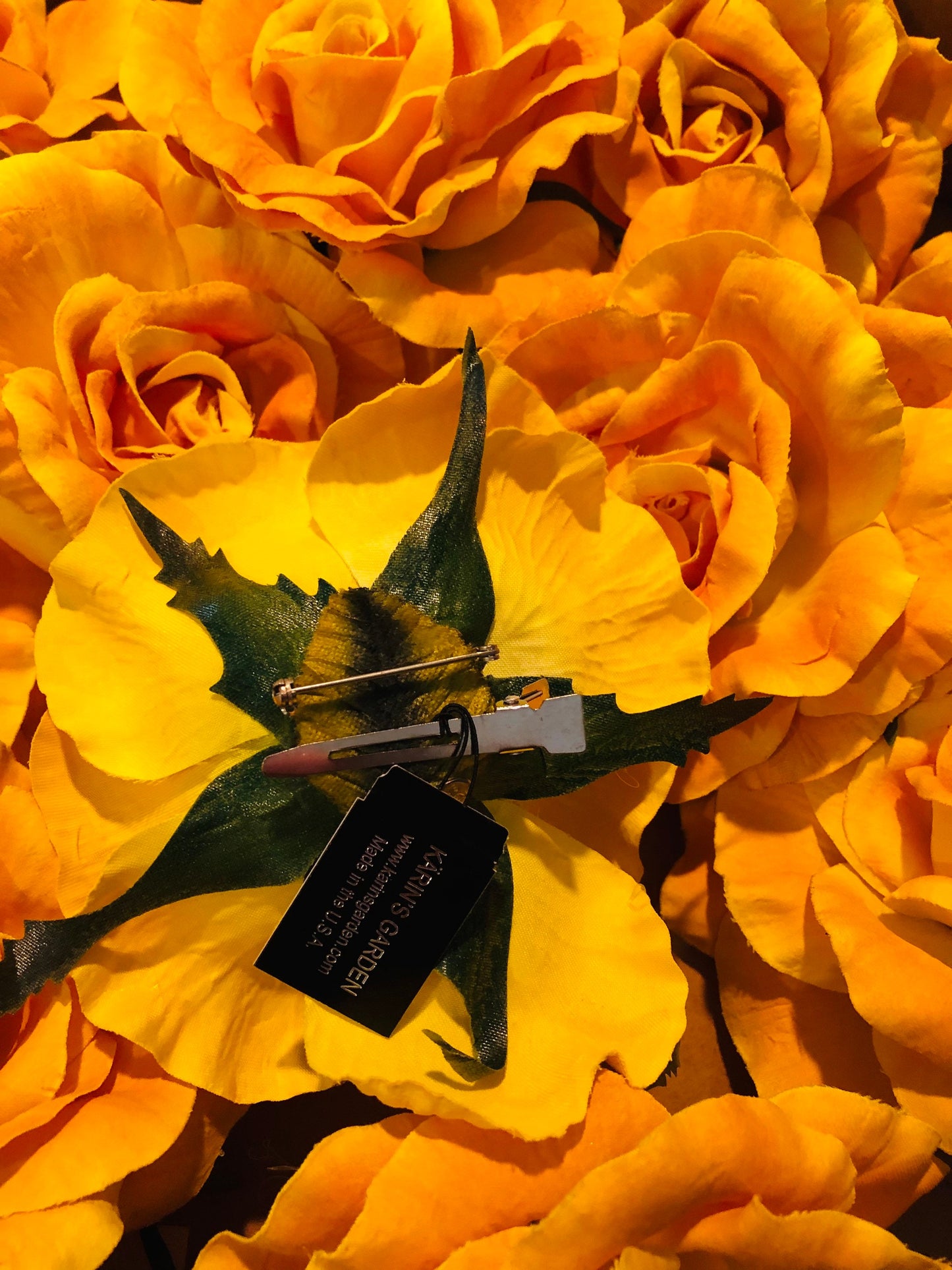 Karin's Garden 5" "Sloane" Pink Rose Pin & Clip. Cotton Blend. Carrie Bradshaw Sex And The City Flower