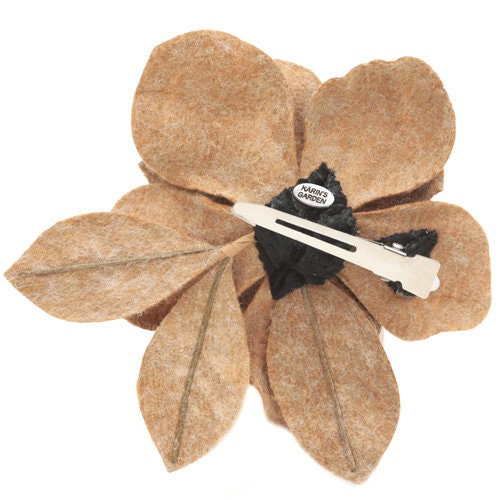 Karin's Garden 4" Gray Classic Felt Gardenia Pin Brooch Flower Pin Clip