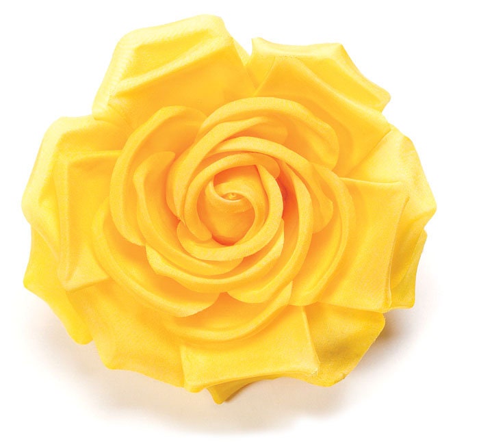 SJP Yellow Silk Rose Pin & Clip, 4.5"