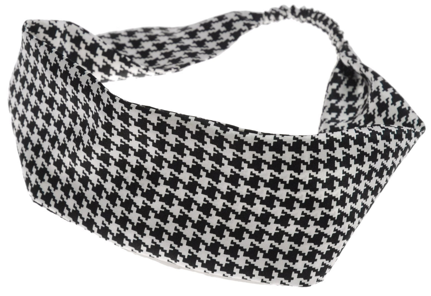 Karin's Garden 2 1/2"- 3" Silk Charmeuse Houndstooth Headband. Handmade in the USA