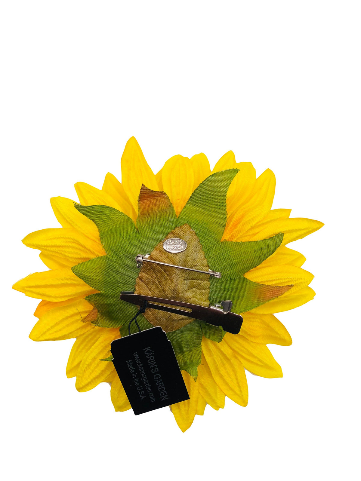 Yellow Sunflower Pin Brooch & Clip, 4"