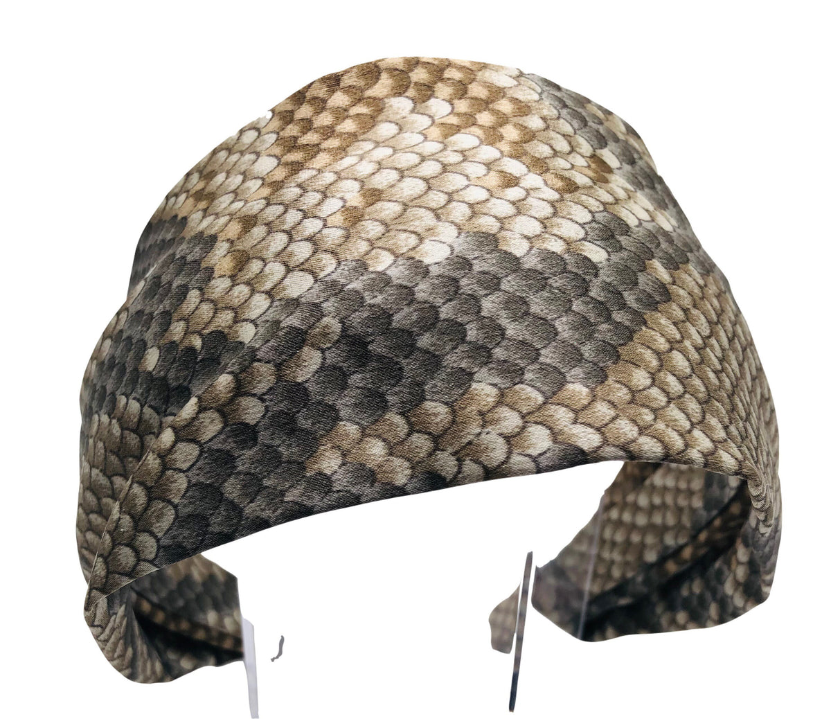 Tan Snake Print Silk Charmeuse Scarf Headband – Handmade