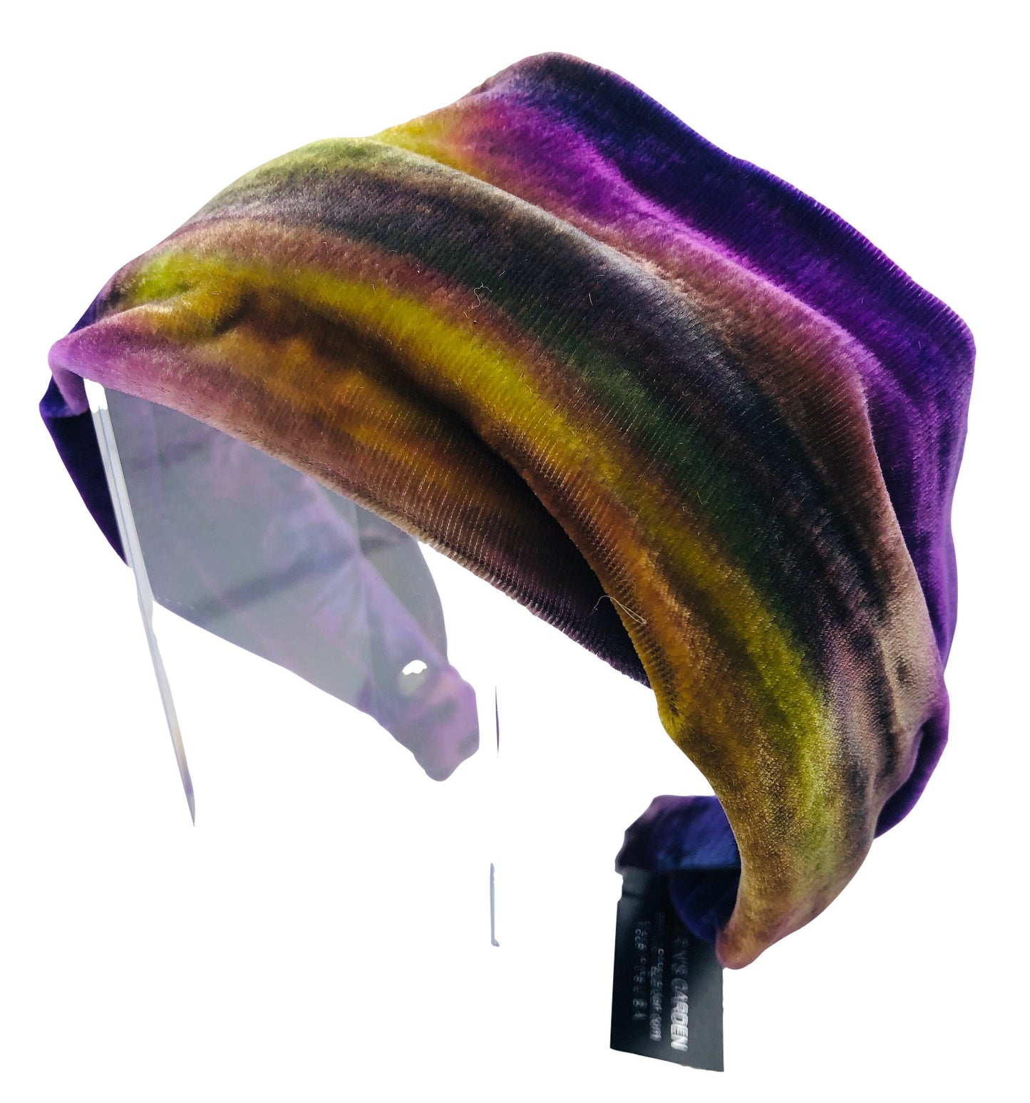 Velvet Tie Dye Look Scarf Headband. Karin's Garden 2 1/2"- 3" Handmade in the USA. Fabric from Europe.