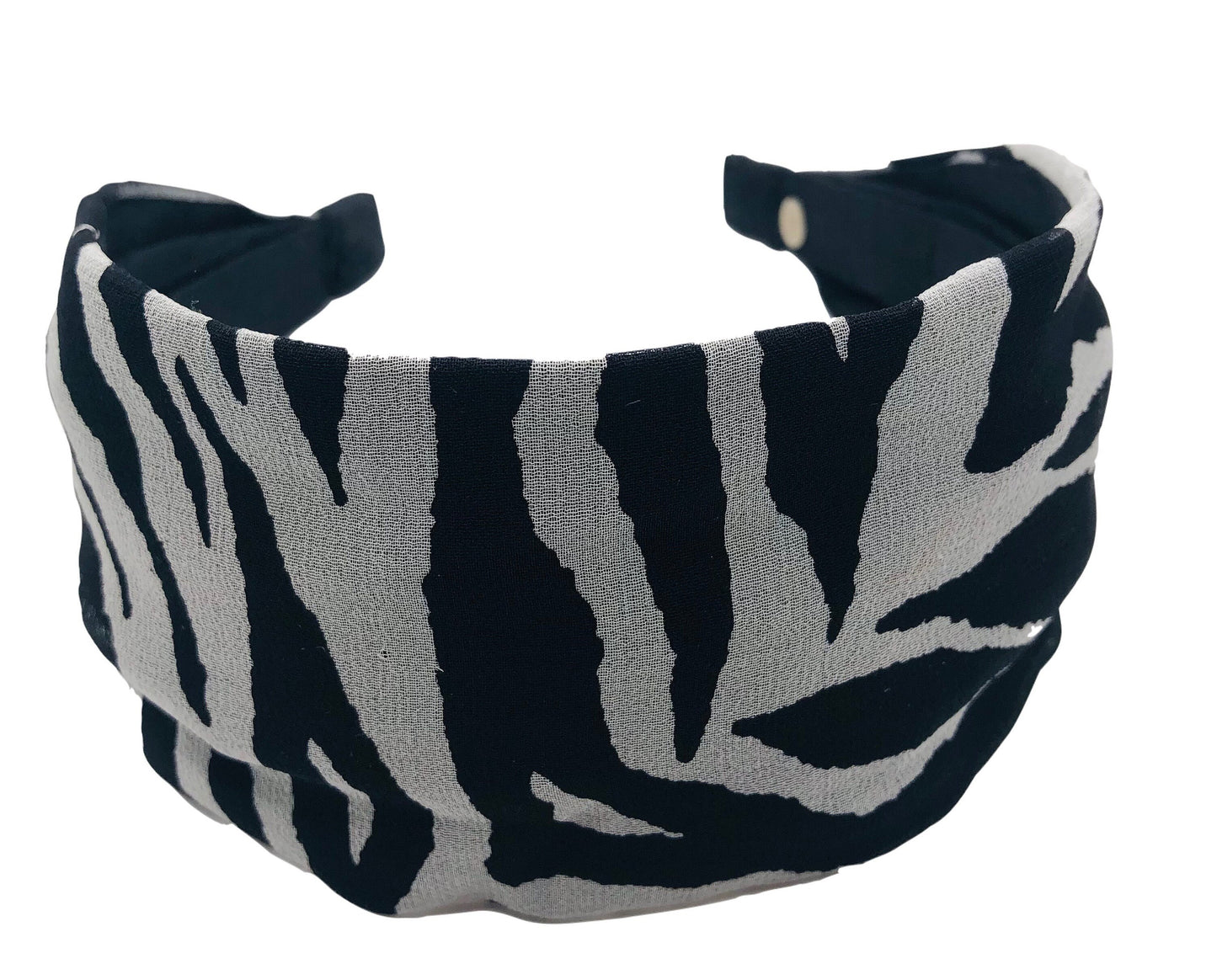 Karin's Garden 2.5-3" Zebra Silk Scarf Headband. Handmade in the USA
