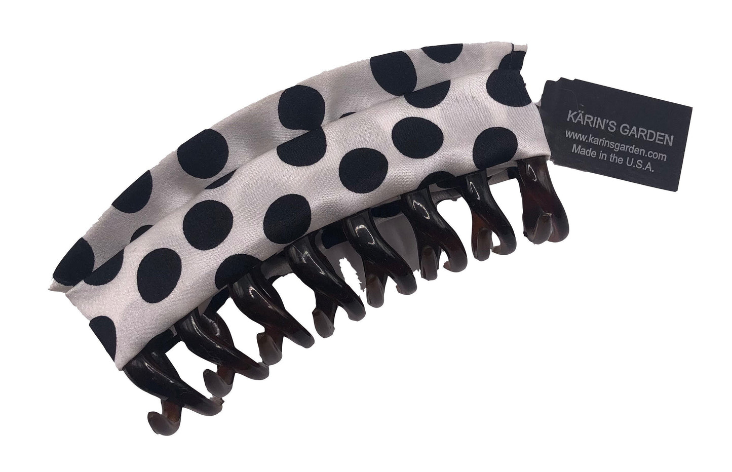 Karin's Garden Updo 4 1/2" Silk Milano Dot French Jaw Clip. Handmade in the USA