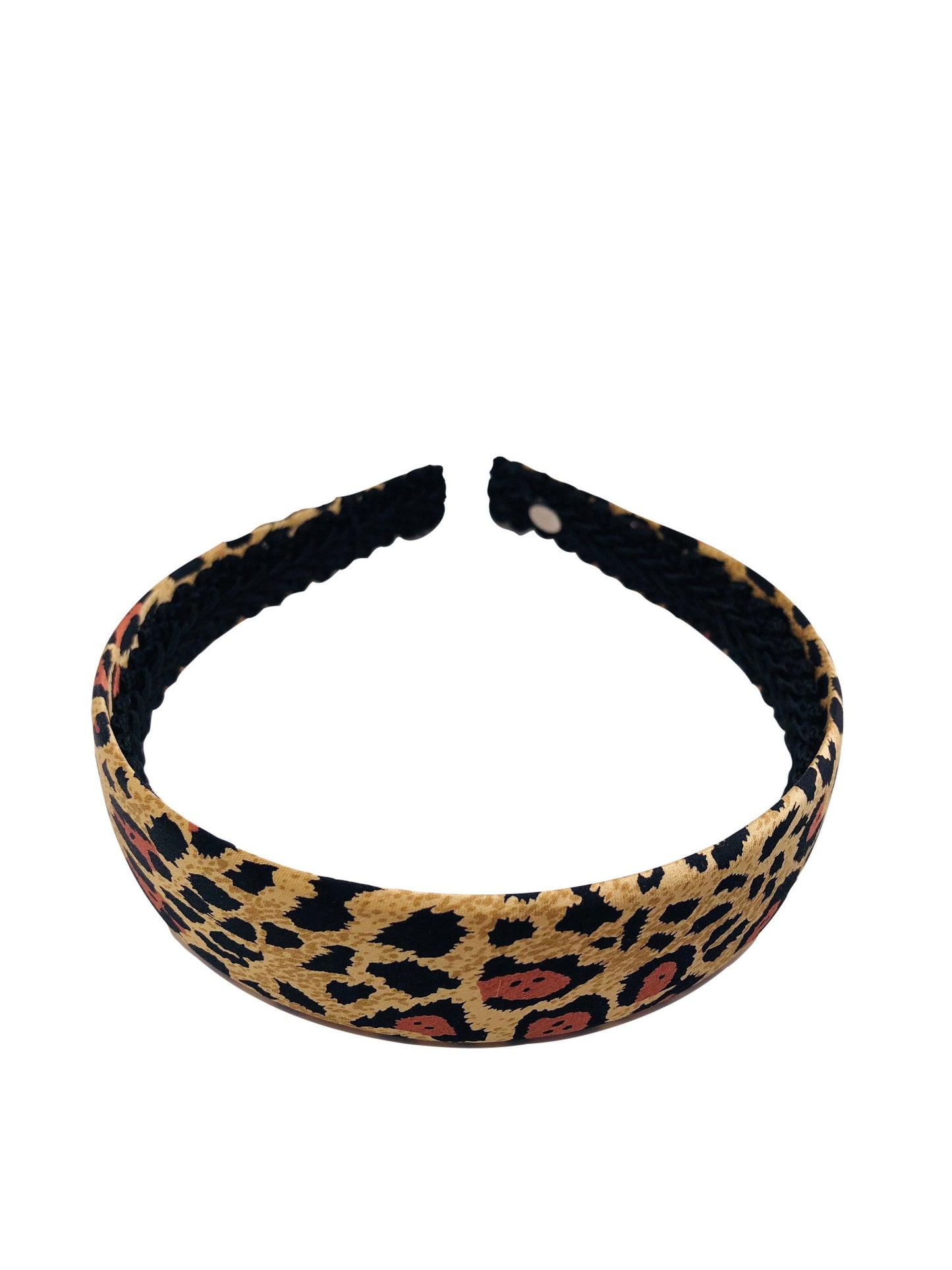 Karin's Garden 1" Leopard Print Silk Headband. Handmade in the USA