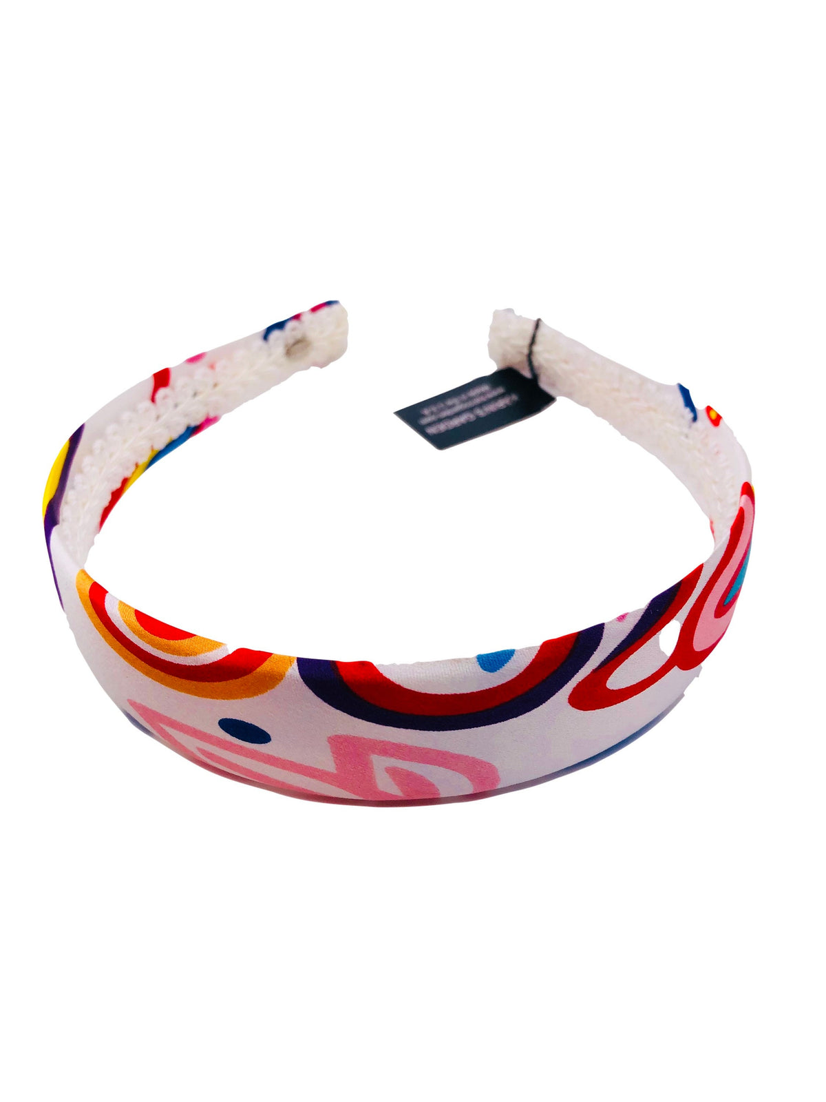 White & Black Retro Silk Headband, 1" – Handmade