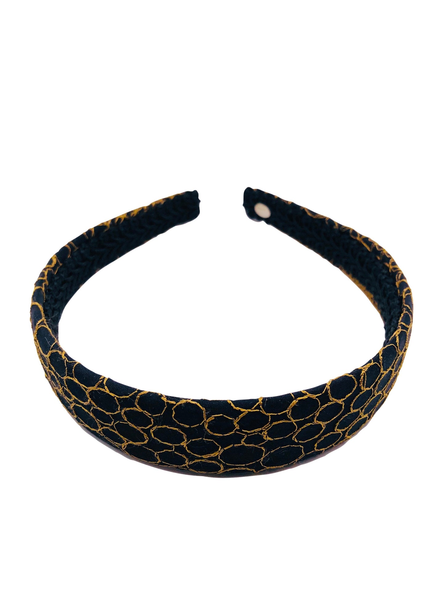 Karin's Garden 1" Grecian White Silk Embroidered Headband. Handmade in the USA.