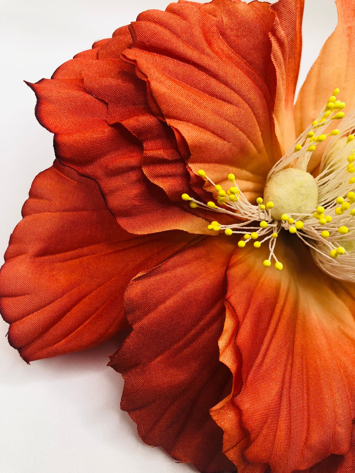 Karin's Garden 8" Flame Hibiscus Flame Flower Pin Pinch Clip.