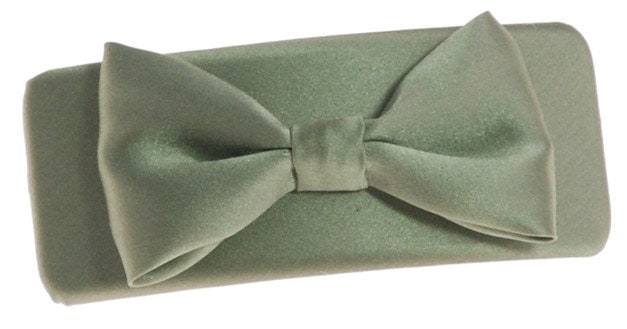 Bella Green Silk Bow French Barrette – Handmade