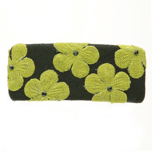 Linen Daisy French Barrette with Crystals, 4" – Handmade
