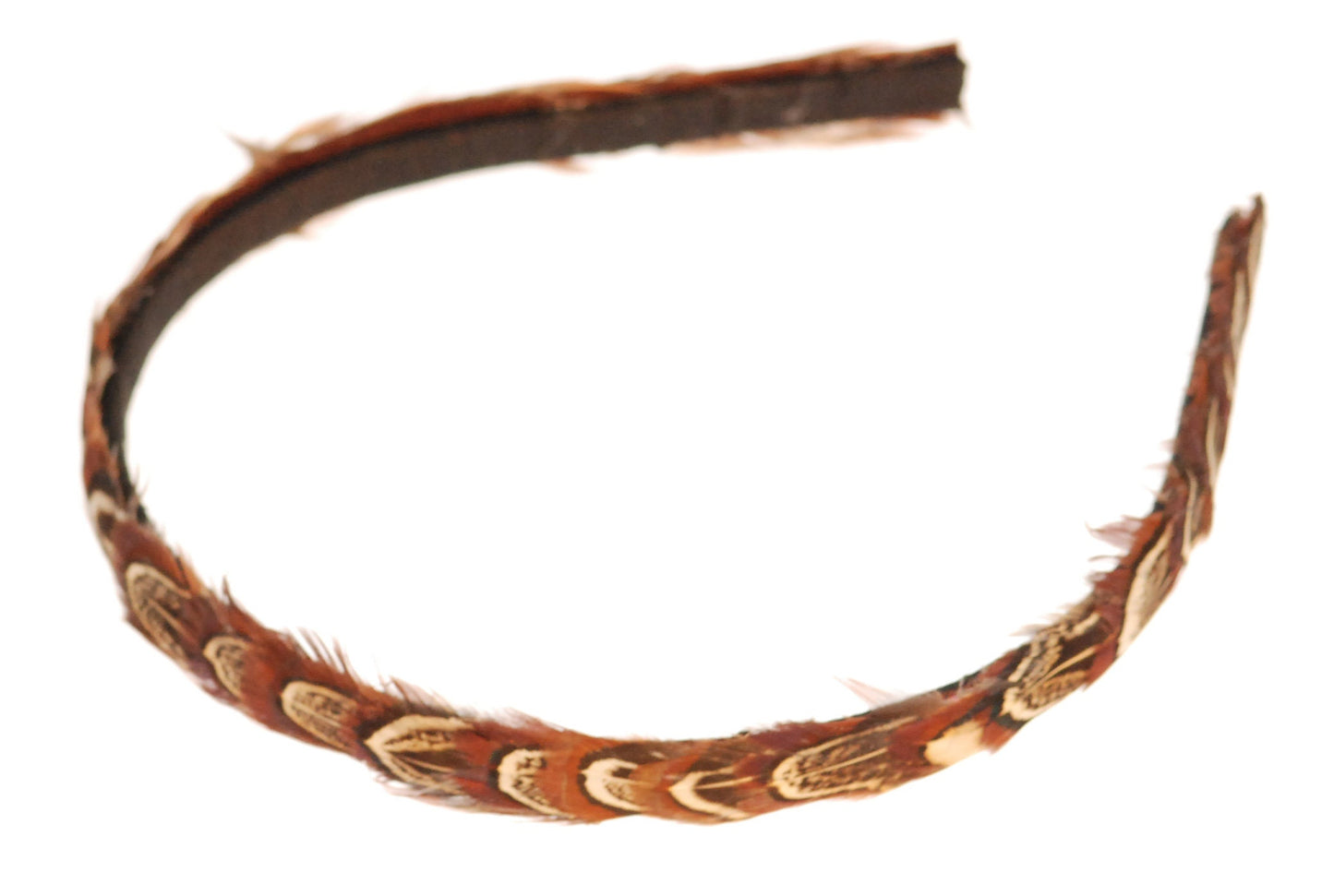 Karin's Garden 1/2" Feather and Silk Headband. Handmade in the USA