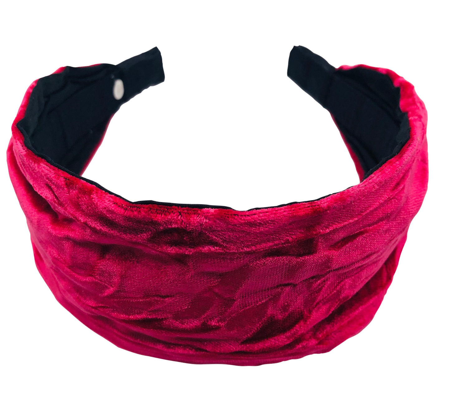 Crushed Velvet Pink Scarf Headband. Karin's Garden 2.5-3"Made in the USA. Fabric from Germany.