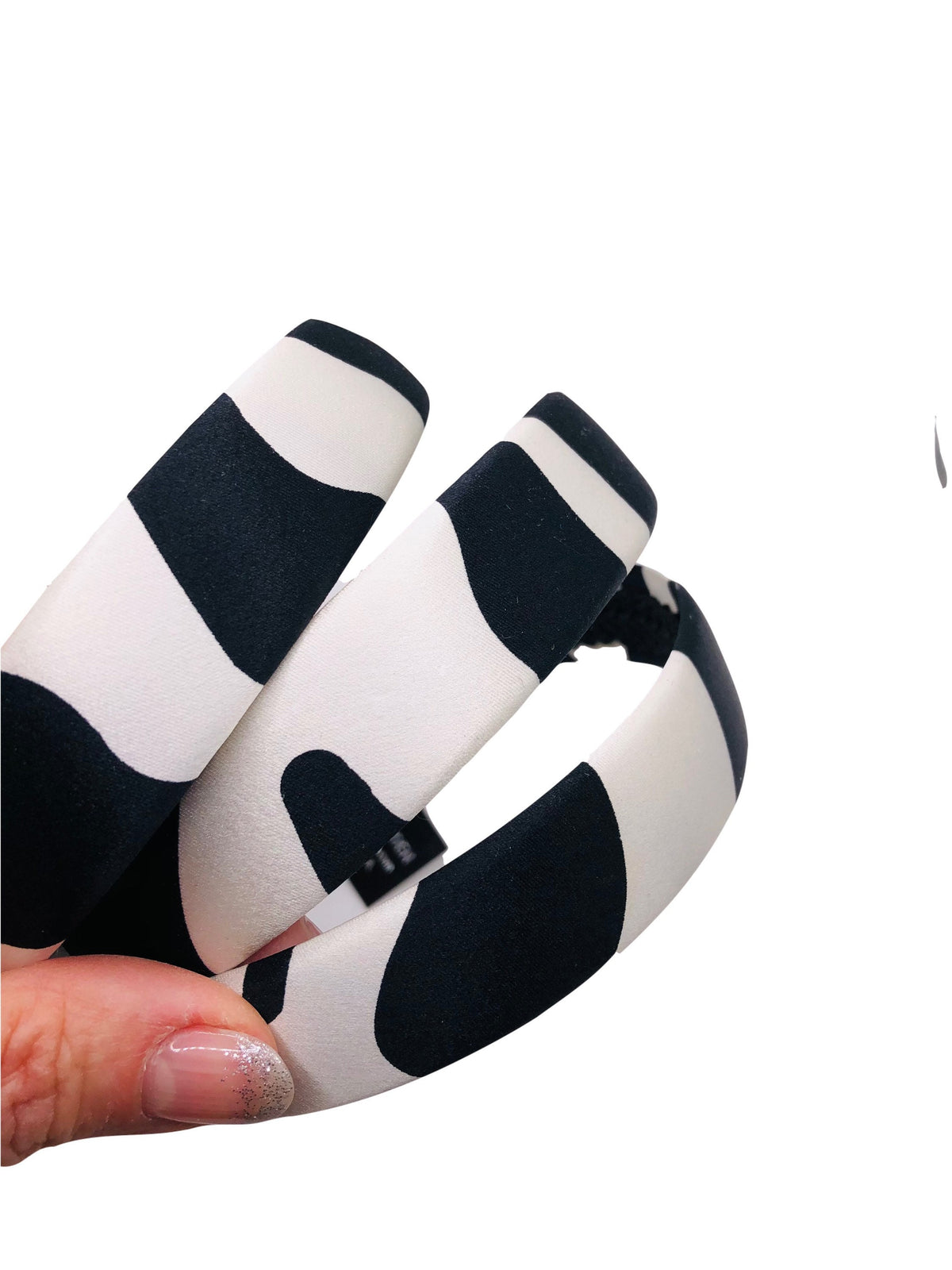 Black & White Bold Zebra Silk Headband, 1" – Handmade