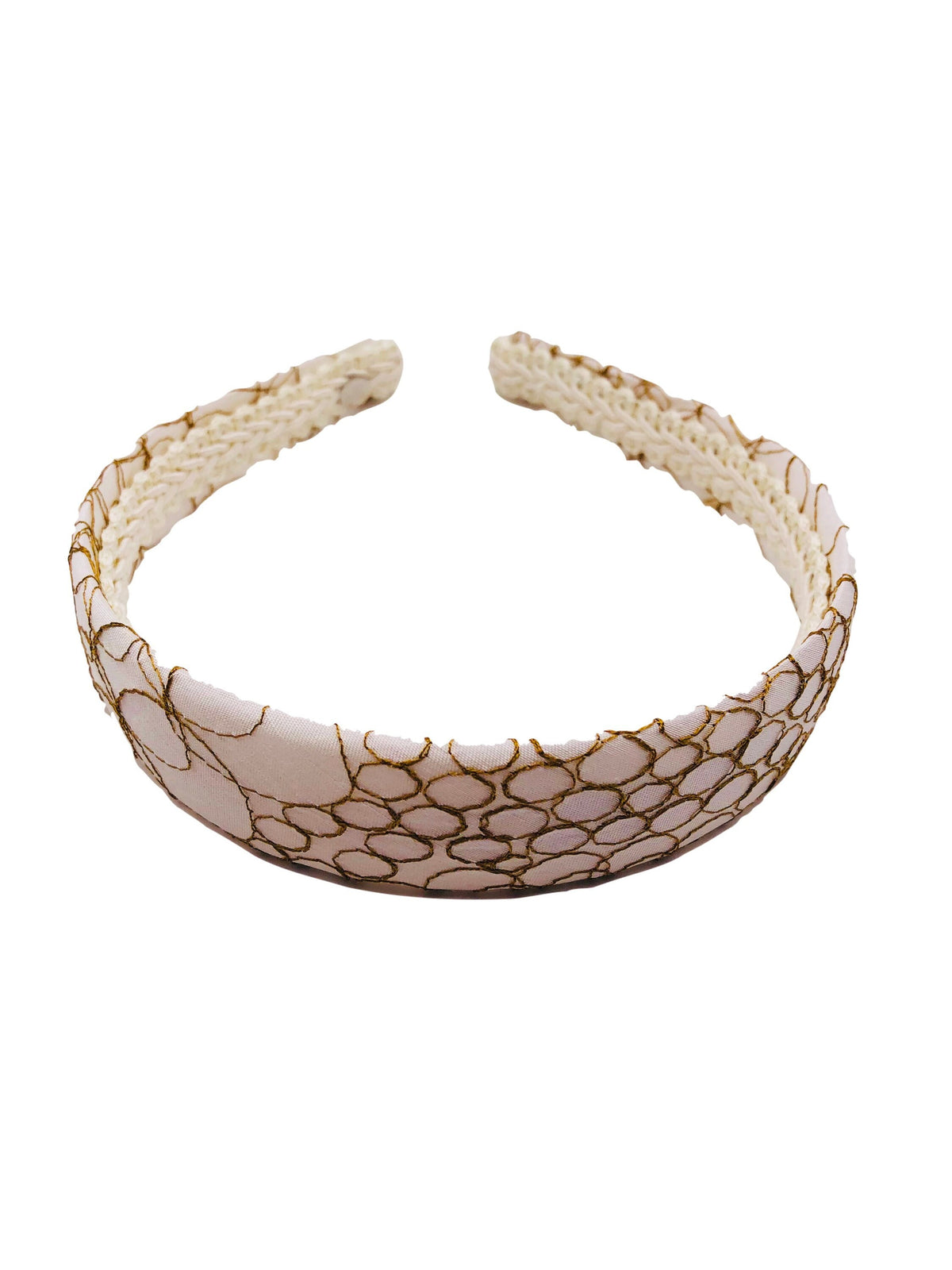 Grecian White Silk Embroidered Headband, 1" – Handmade