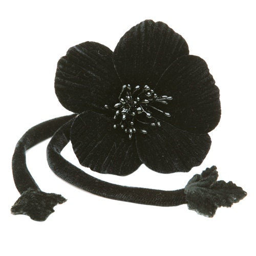 Karin's Garden Velvet Camellia Choker. Bendable Petals. Handmade in the USA
