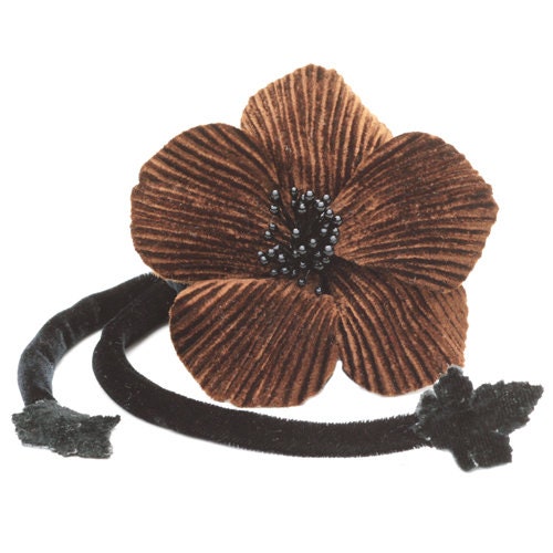 Karin's Garden Velvet Camellia Choker. Bendable Petals. Handmade in the USA