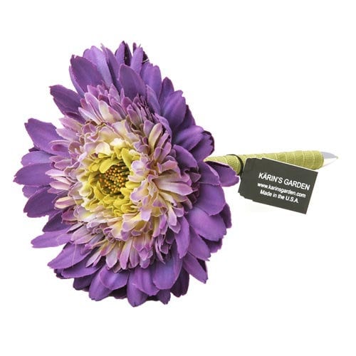 Karin's Garden Purple Gerbera Daisy Ink Pen. Made in the USA.