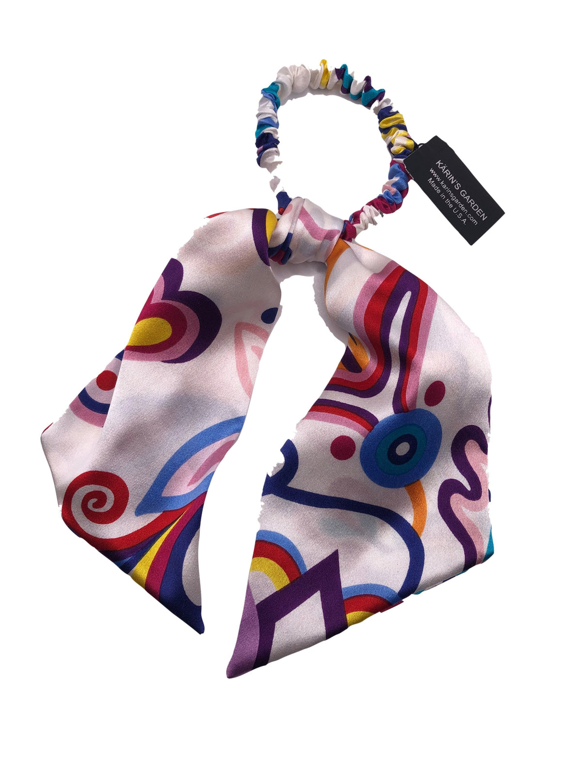 Retro Print Silk Hair Elastic – Handmade