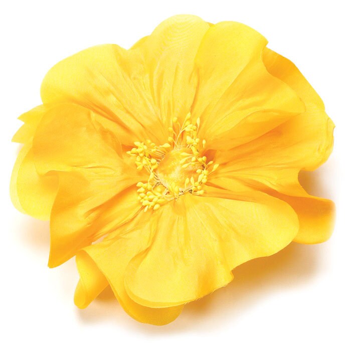 Karin's Garden 4.5" Silk Poppy Pin and Clip.  Clip into Hair or wear on your lapel or dress.  Bendable Petals.  A top Seller!