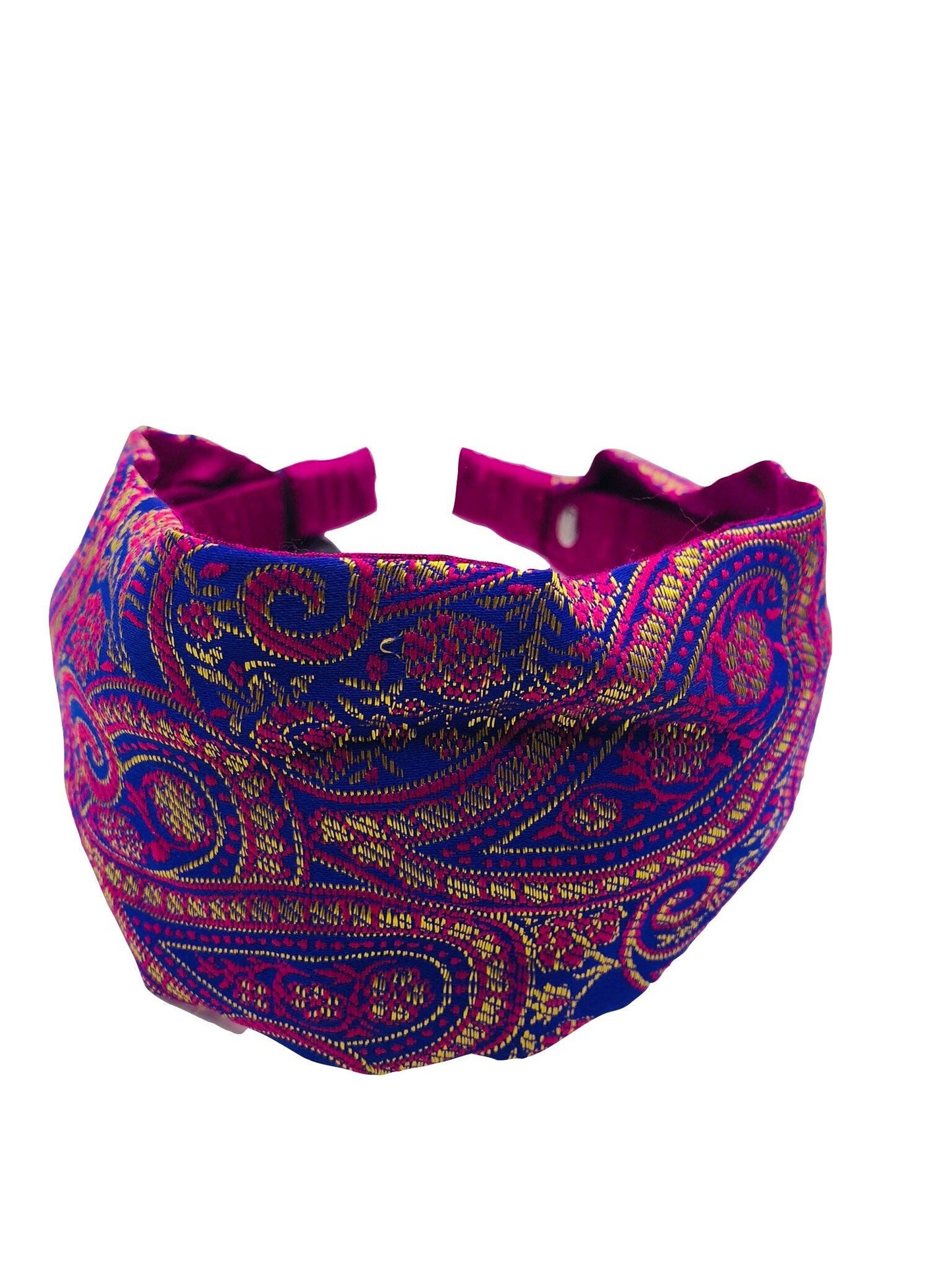 Karin's Garden 3" Sari Silk Scarf Headband. Handmade in the USA. Fabric from my trip to Delhi